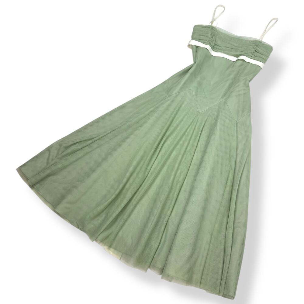 ❌SOLD❌Vintage VERA WANG brand new with tags celadon green A-line gown SIZE 10 - Picture 3 of 16